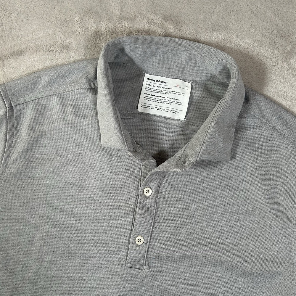 Ministry of Supply Apollo Polo Shirt Mens XL Gray Stretch Performance AP3055